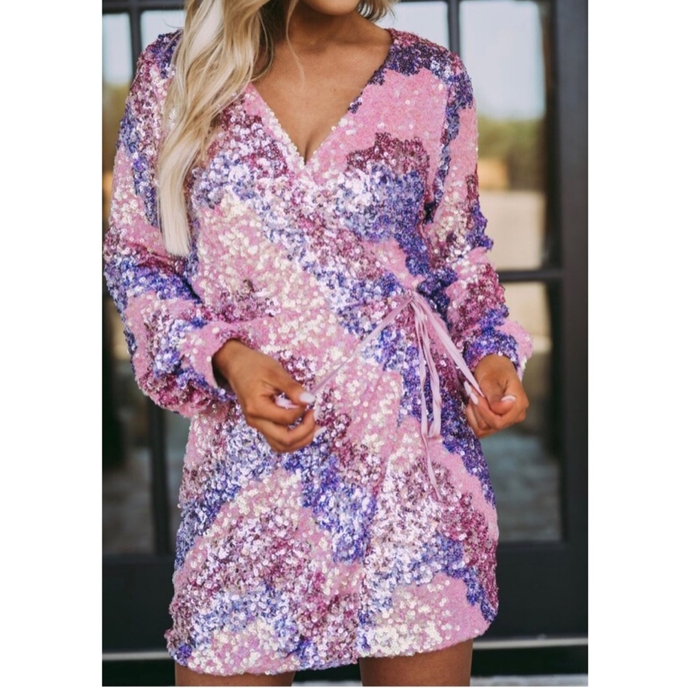 Storia Multi-Color Sequin Mini Dress